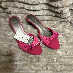 Isaac Mizrahi for Target Vintage Hot Pink Open-Toe Kitten Heels with Bow
